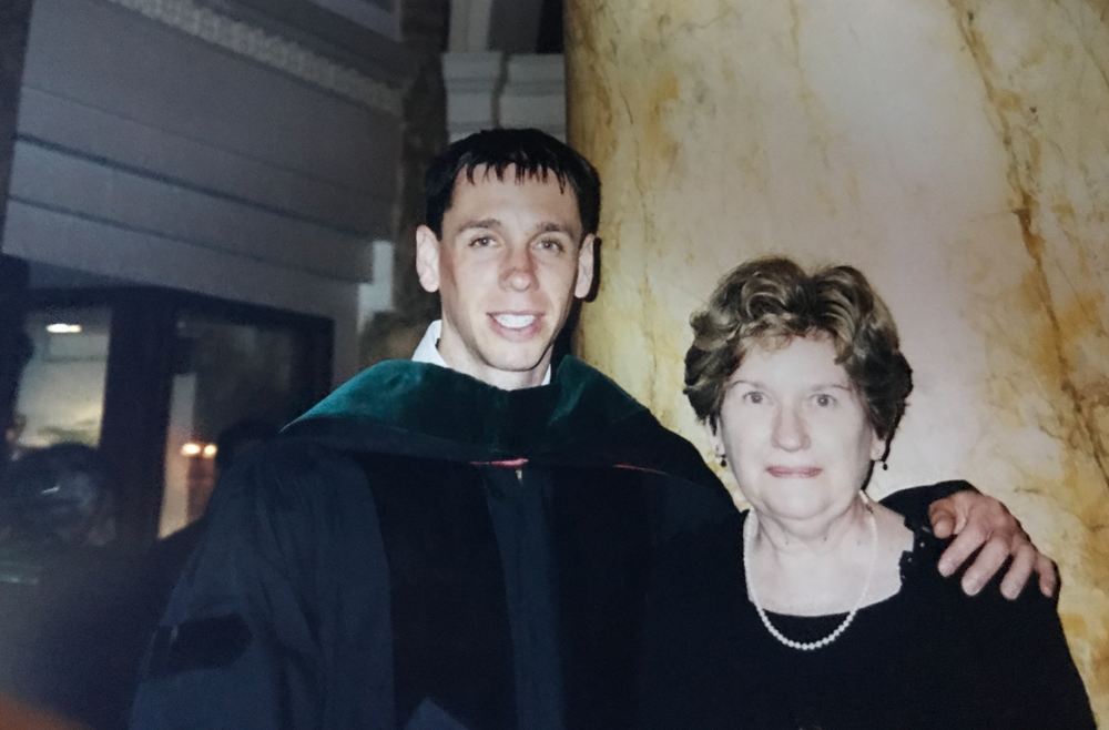 Gregory L. Beatty with his mother at his graduation